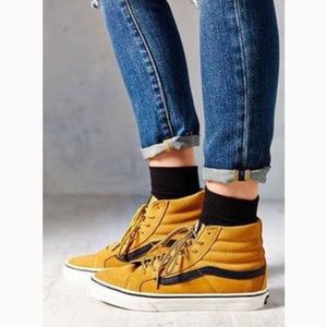 Vans Sk8 Hi Slim Tan Suede Leather Sneakers